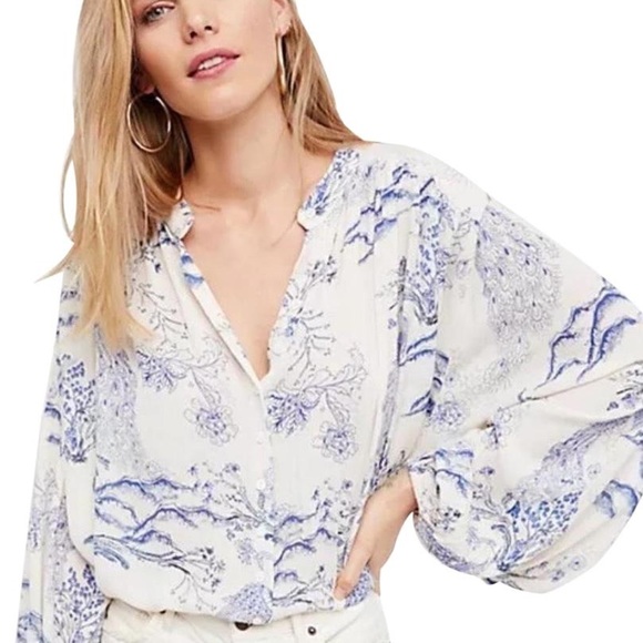 Free People Tops - Free People | Metallic Blooms Top